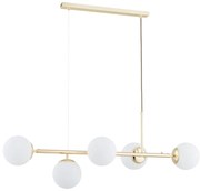 Lustră pe cablu DANSA 5xE14/10W/230V auriu