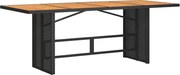 vidaXL Masă grădină, blat din lemn acacia negru 190x80x75 cm poliratan