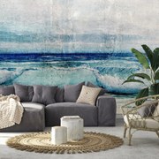 Fototapet - Mare pe zid de beton (147x102 cm)