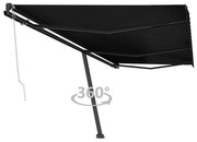 vidaXL Copertină autonomă retractabilă automat, antracit, 600x300 cm