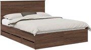 vidaXL Cadru de pat Stejar închis 150 x 200 cm Lemn Ingineresc