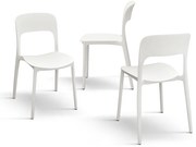 Set 4 scaune ROSINNA -POLIPROPILENA- HORECA - ALB - 4 BUCATI
