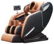 Fotoliu masaj IULIUS, Incalzire, Bluetooth, Display LCD, Ecran tactil color, Zero Gravity, 2 Boxe, Moduri Automate, Reglarea intensității masajului, Suport picioare extensibil, Piele PU Premium, Negru/Portocaliu