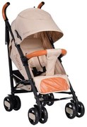 Carucior sport tip umbrela NOVOKIDS™ Sunny, Spatar reglabil 3 trepte, Cadru aluminiu, Insertii piele, Amortizoare, Frana picior,Pliabil, Crem