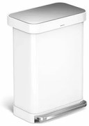 Simplehuman Coș de gunoi cu pedală 55 l, alb, 55 l