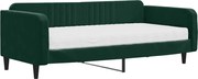 vidaXL Pat de zi cu saltea, verde închis, 100x200 cm, catifea