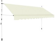 vidaXL Copertină retractabilă manual, crem, 350 cm