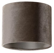 Abajur rotund din velur taupe 18/18/14