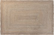 Covor din lână și iută împletit manual, maro natural, 160 x 230 cm, 2200 GSM, „Wool Jute Carpet Natural"