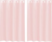 vidaXL Perdele Voile cu Oelii 2 buc Roz deschis 140x175 cm