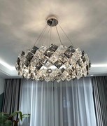 Candelabru Cristal, Elit's EsnWL348-500, 6 X E14, Cromat, 40 cm