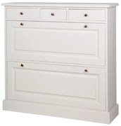 Consola - Pantofar din lemn de pin, alb, cu aspect clasic, Lyon
