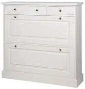 Consola - Pantofar din lemn de pin, alb, cu aspect clasic, Lyon