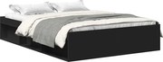 vidaXL Cadru de pat dublu, negru, 135x190 cm