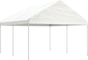 vidaXL Foișor cu acoperiș, alb, 4,46x4,08x3,22 m, polietilenă