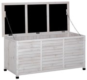 Banca tip container de depozitare Outsunny, 127x56x60cm, alb | Aosom Romania