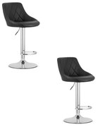 Scaun Bar KAST Piele Ecologica Negru / Baza Crom x 2 Buc