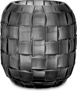 Vas decorativ design LUX realizat manual din sticla Varese S gri