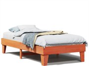 vidaXL Cadru pat fără saltea, maro ceruit, 75x190 cm, lemn masiv pin