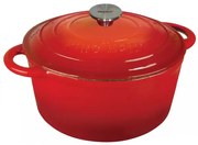 Oala fonta emailată cu capac 21cm 2,4L Kinghoff KH1614, rosie
