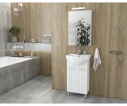 Set dulap baza suspendat alb si lavoar Drop Ritmo 45 cm