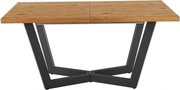 Masa extensibila MASSIVE, stejar/negru, furnir/metal, 160-250x90x77 cm
