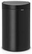 Cos de gunoi Brabantia Touch Bin New 649733, 40 L, Inchidere silentioasa si lina, Spate plat, Negru