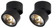 Set de 2 spoturi negre rotunde reglabile - Go Nine