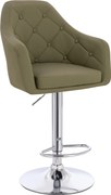 HR831W Scaun Khaki Piele Ecologica Premium Soft cu Bază Cromata