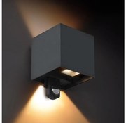 Brilagi - Aplică LED de exterior cu senzor CUBE LED/6W/230V antracit