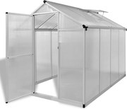 vidaXL Seră din aluminiu ranforsat cu cadru la bază, 4,6 m²