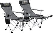 Outsunny Set de 2 Scaune de Camping Pliabile cu Suport pentru Picioare Detașabil, 82x100x88 cm, Negru | Aosom Romania