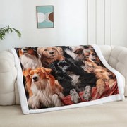 Pătură cu blăniță CÂINI 150 x 200 cm