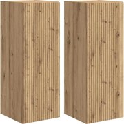 vidaXL Dulap TV de perete 2 pcs Stejar artizanal 30 x 31 x 80 cm