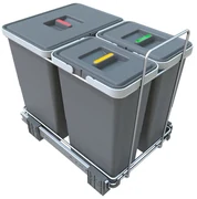 Coș de gunoi de plastic pentru deșeuri sortate/încorporat 18 + 8 + 8 l Ecofil - Elletipi