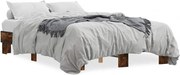 vidaXL Cadru de pat, stejar afumat 140x190 cm lemn prelucrat și metal