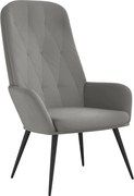 vidaXL Scaun de relaxare, gri deschis, catifea
