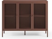 Comodă burgundy din metal 121x90x40 cm Fayna – Marckeric