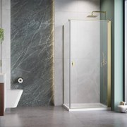 Usa de nisa batanta Radaway Nes KDJ I 80 cm sticla 6 mm auriu periat-transparent deschidere dreapta