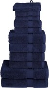 vidaXL Set de prosoape premium SOLUND, 12 piese, bleumarin, 600 g/m²
