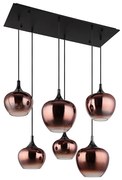 Globo 15548-6HG - Lustru suspendat MAXY pe cablu, 6xE27/40W/230V, finisaj cupru
