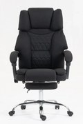 RESIGILAT- Scaun directorial, cu Masaj și Încălzire, suport picioare, textil, Negru