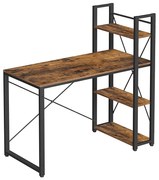 Birou SOLEA maro/negru cu rafturi