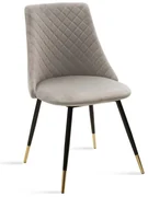 Scaun Bucatarie/Dining Grysell Catifea Gri Picioare Negre-Auriu