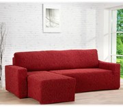 Huse care se întind foarte bine 3D FUSTA cărămizie canapea cu otoman stânga (l. 210 - 270 cm)