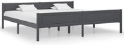vidaXL Cadru de pat, 200x200 cm, gri, lemn masiv de pin