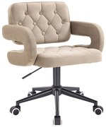 HR8403K Scaun Catifea Latte cu Bază Neagră