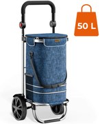Monzana Geantă de cumpărături pe roți EASY, 50L, albastru