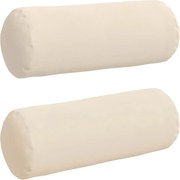 vidaXL Perne Bolster 2 pcs Bej Ø 25 x 70 cm Țesătură din microfibră