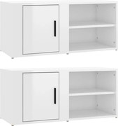 vidaXL Comode TV, 2 buc., alb extralucios 80x31,5x36 cm lemn prelucrat
